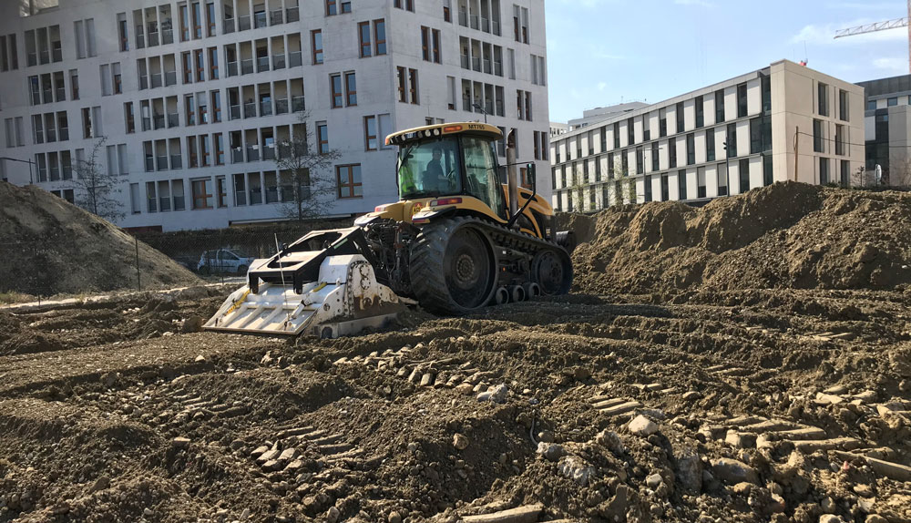 pelleteuse sur chantier